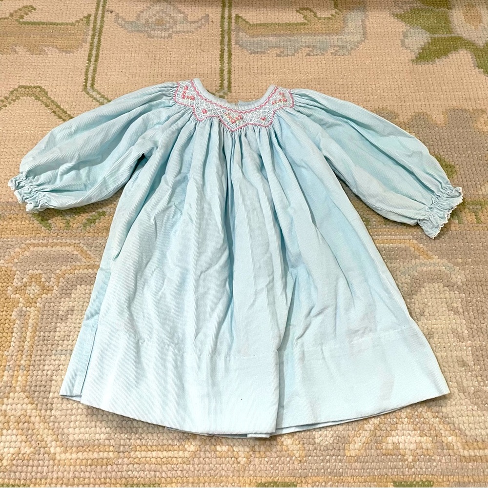 SMOCKED VELVET DRESS